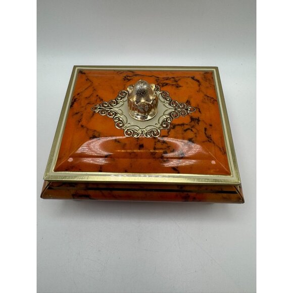 Vintage Confectionary Tin Box Blue Bird Harry Vincent LTD Orange England Britain - Picture 6 of 13